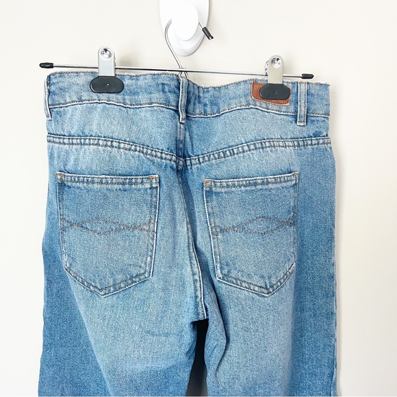 Zara Denim Frill Ruffle Cuff Raw Hem Cropped Jeans Light Wash 2 - Picture 10 of 13